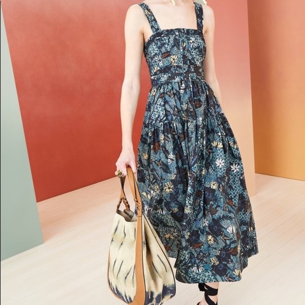 Like New Ulla Johnson Isabela midi Dress - RAINFOREST size 8